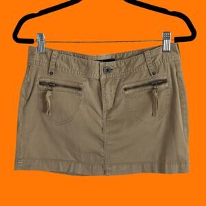 00's vintage tan cargo utility y2k micro mini skirt Size 4 express